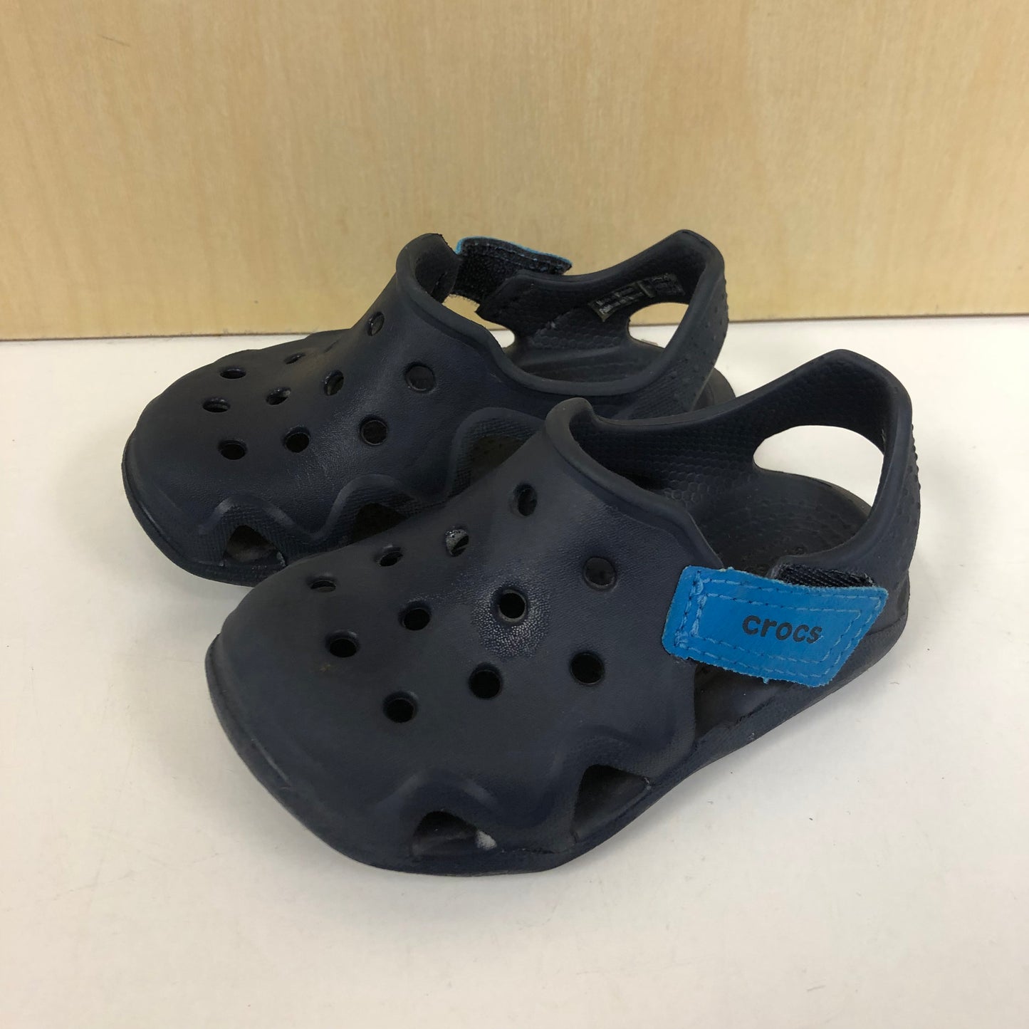 Blue Velcro Strap Clogs