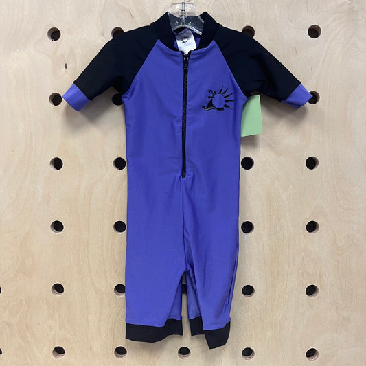 Purple+Black Rashguard Swimsuit