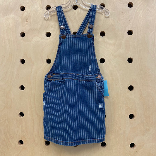 Denim Striped Pinafore Jumper