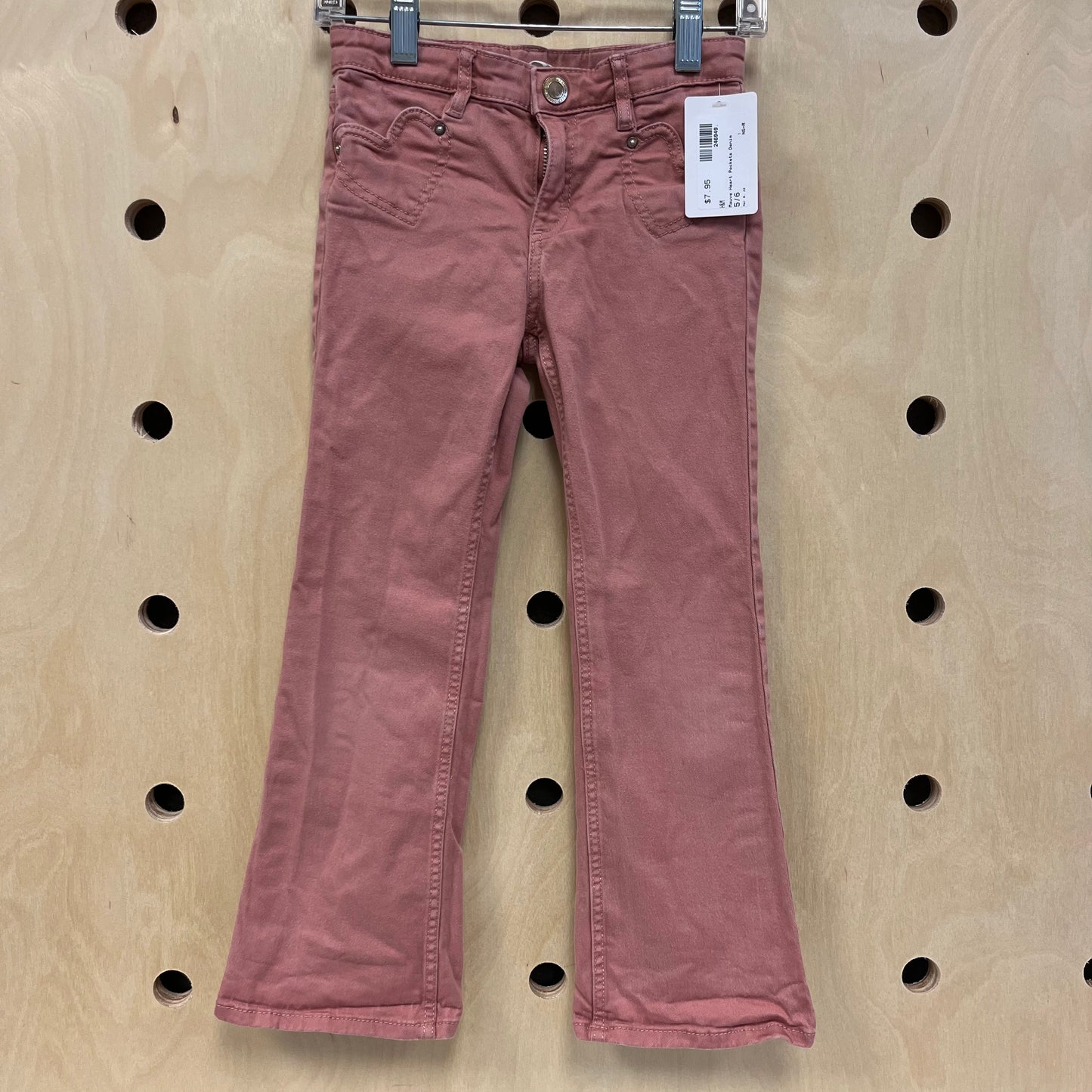 Mauve Heart Pockets Denim