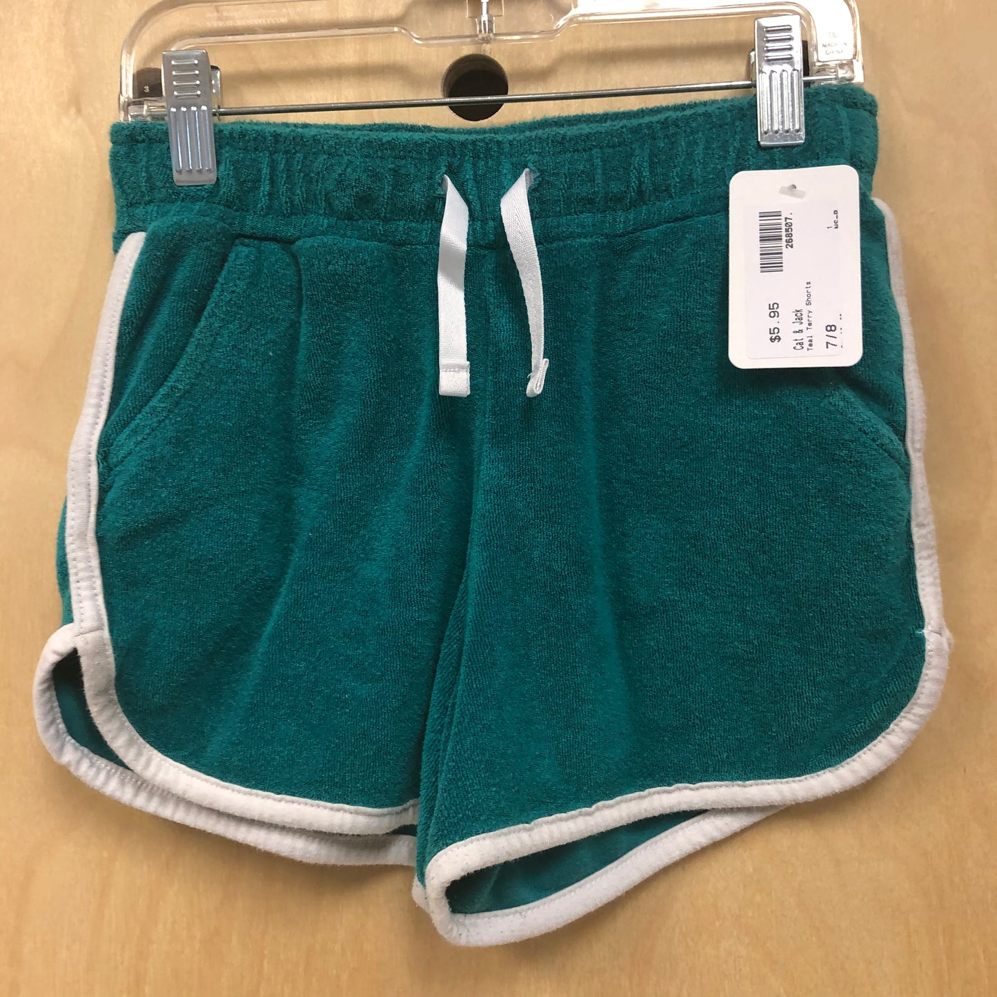 Teal Terry Shorts