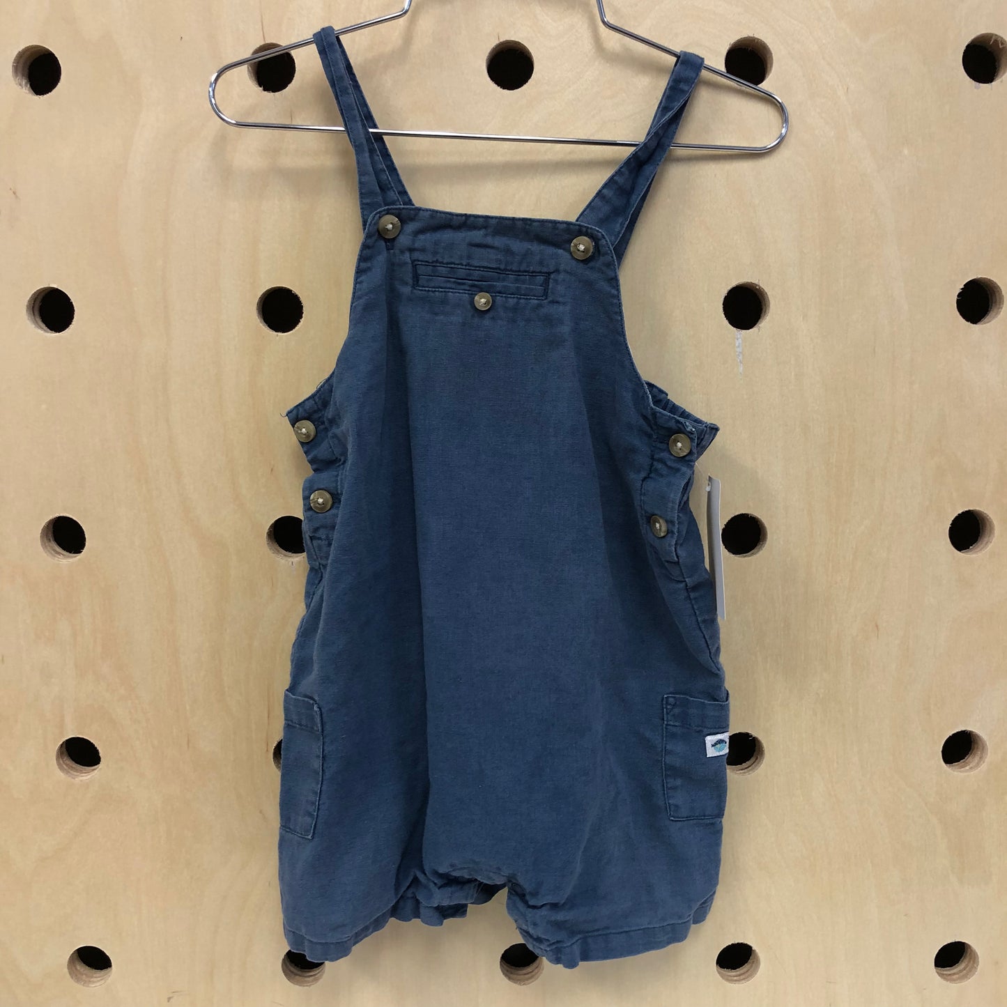 Blue Linen Blend Overalls