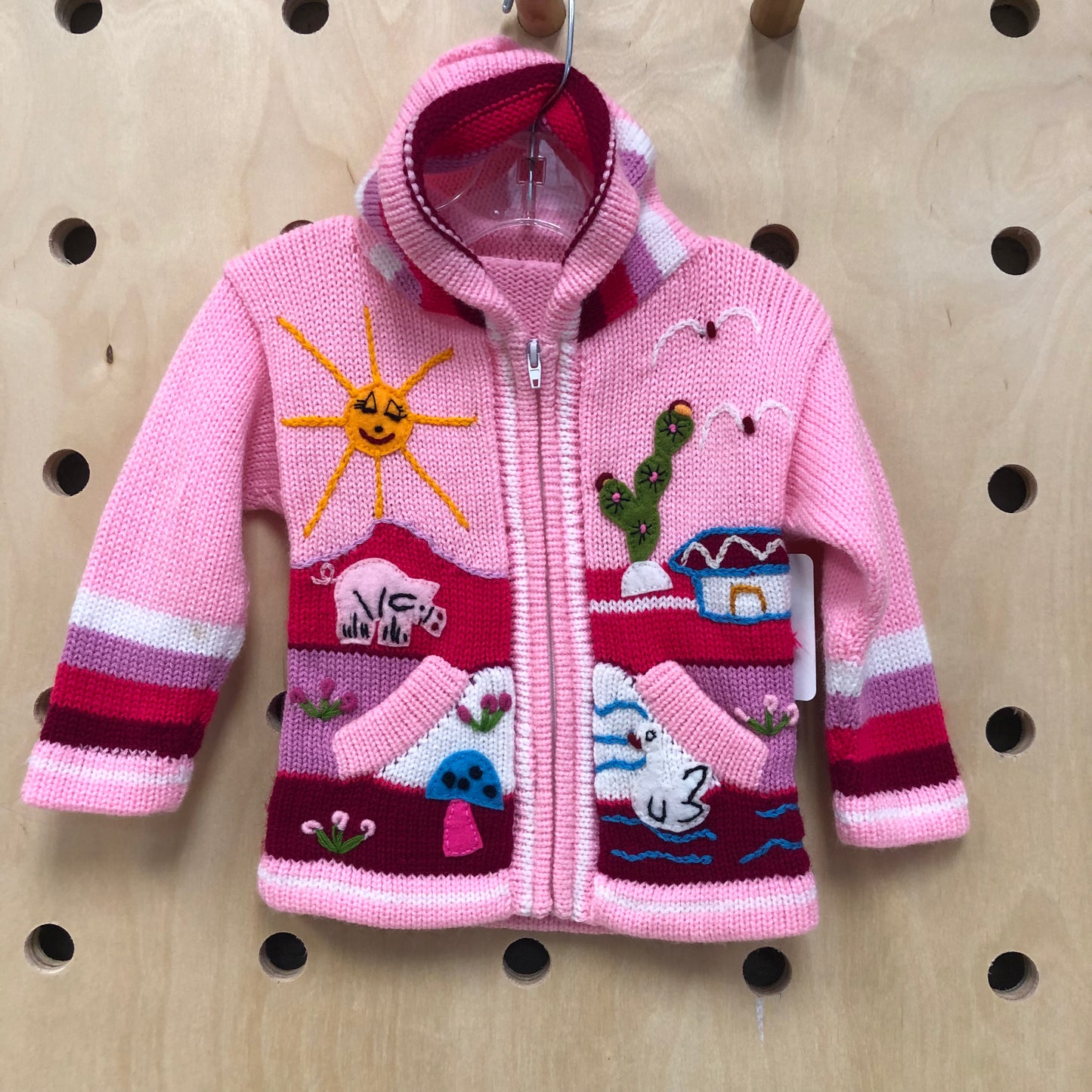 Pink Peruvian Zip Hoodie