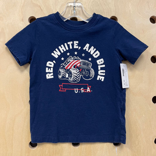 Blue Patriotic Monster Truck Tee