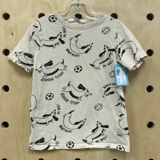 Cream Dog + Ball Tee