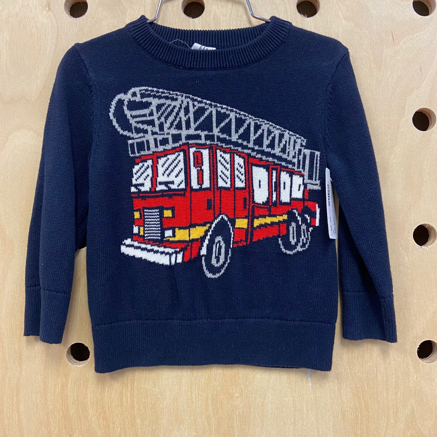 Blue Fire Truck Knit Sweater