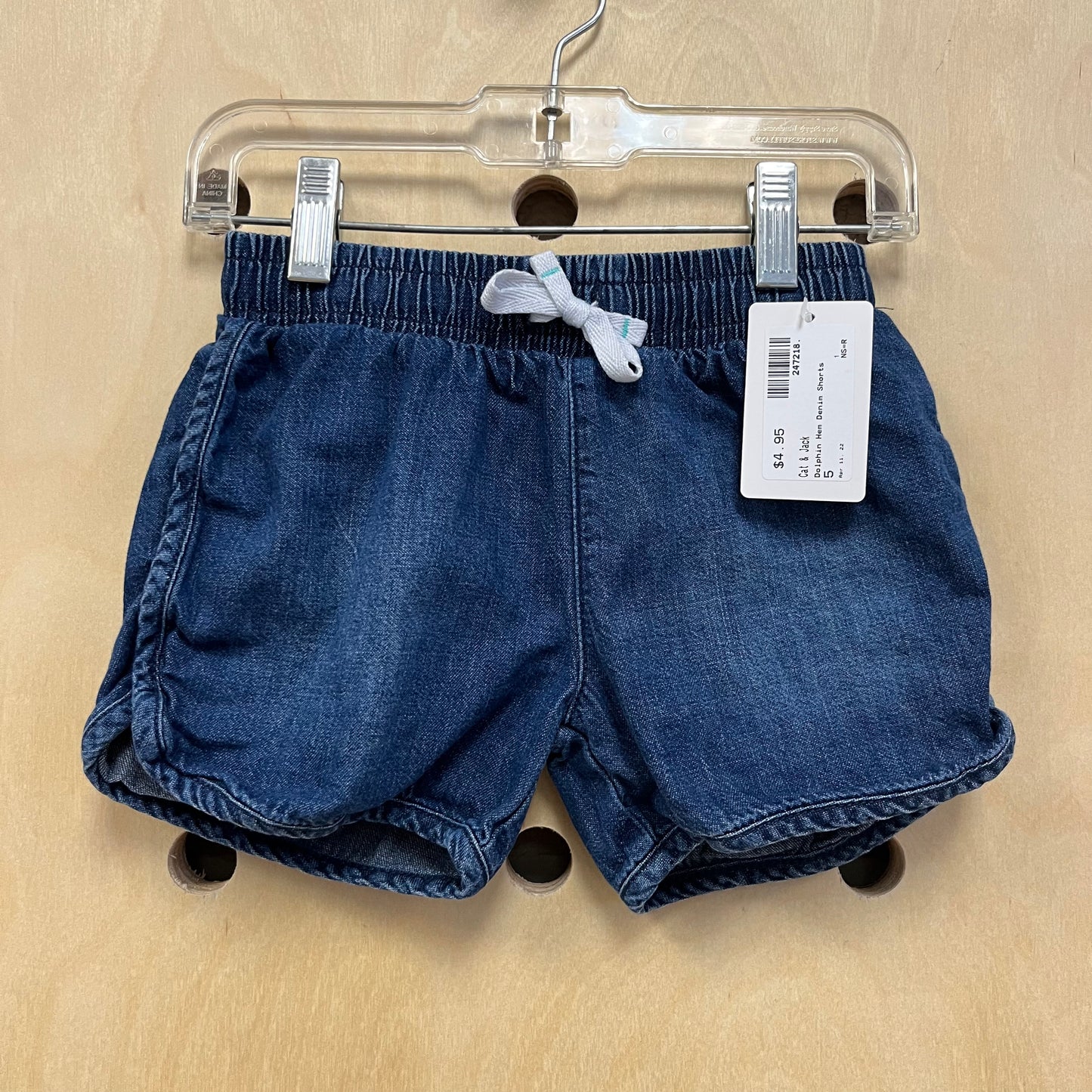 Dolphin Hem Denim Shorts