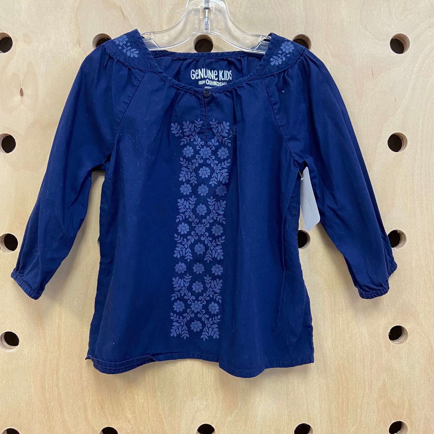 Navy Floral Long Sleeve Top