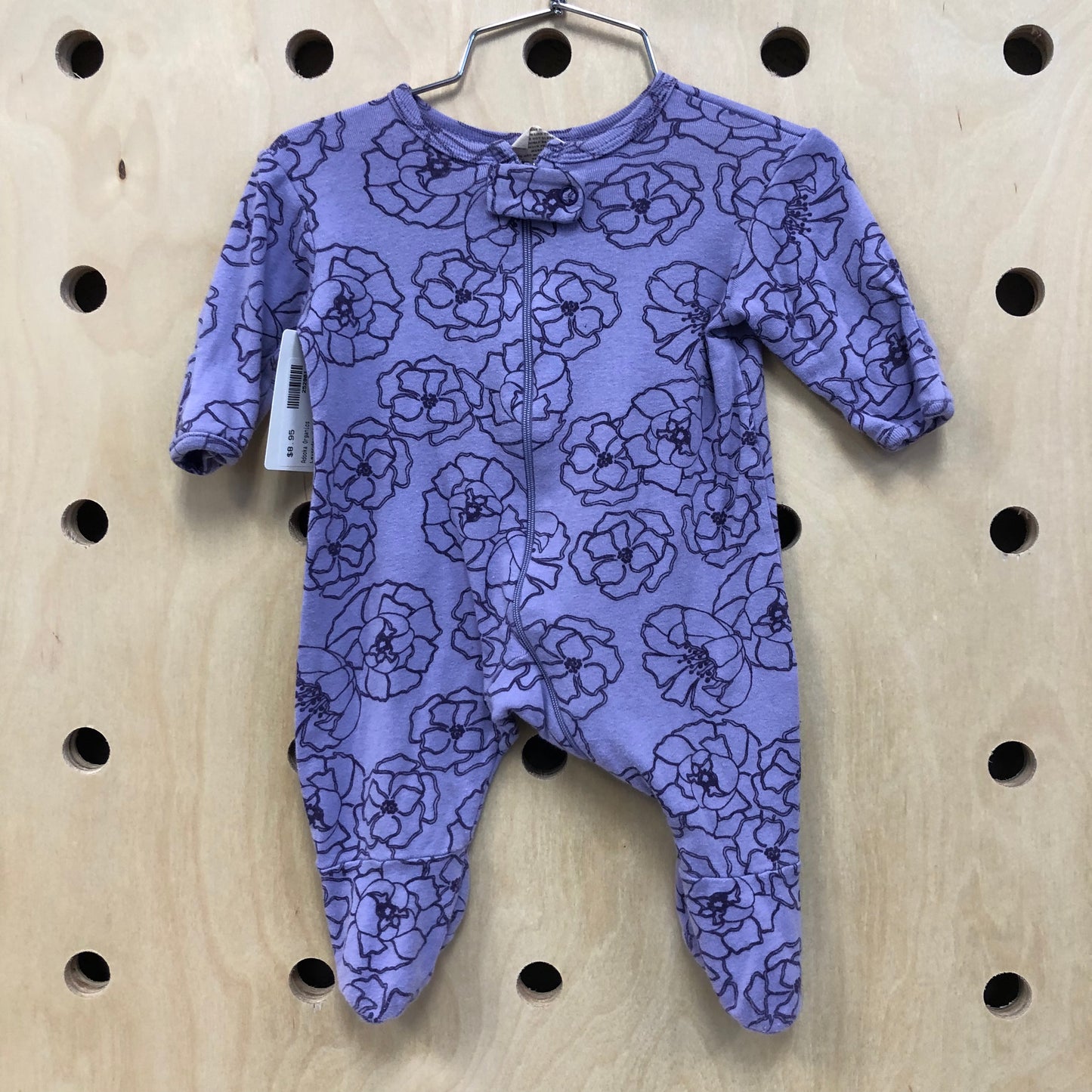 Lavendar Floral Zip Footies