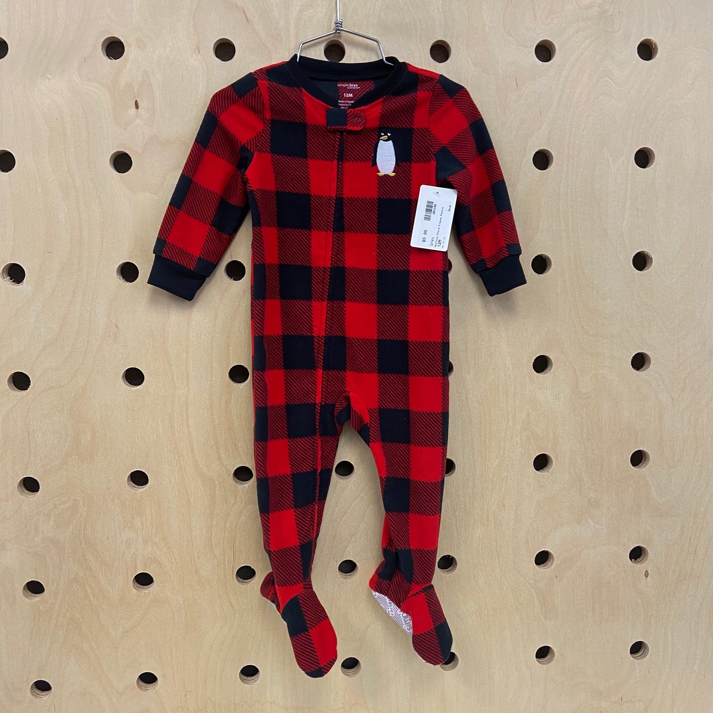 Buffalo Plaid Fleece Footie