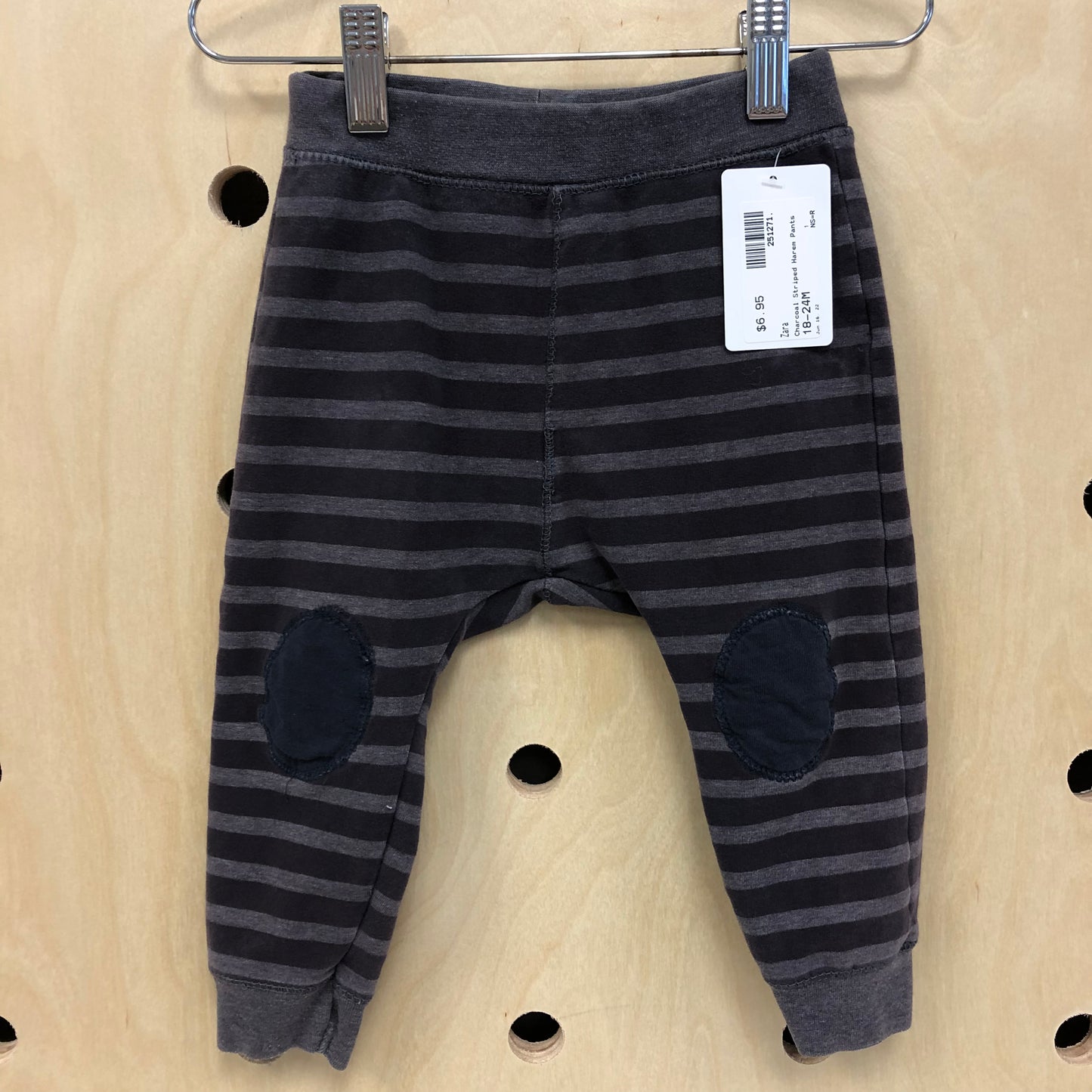 Charcoal Striped Harem Pants