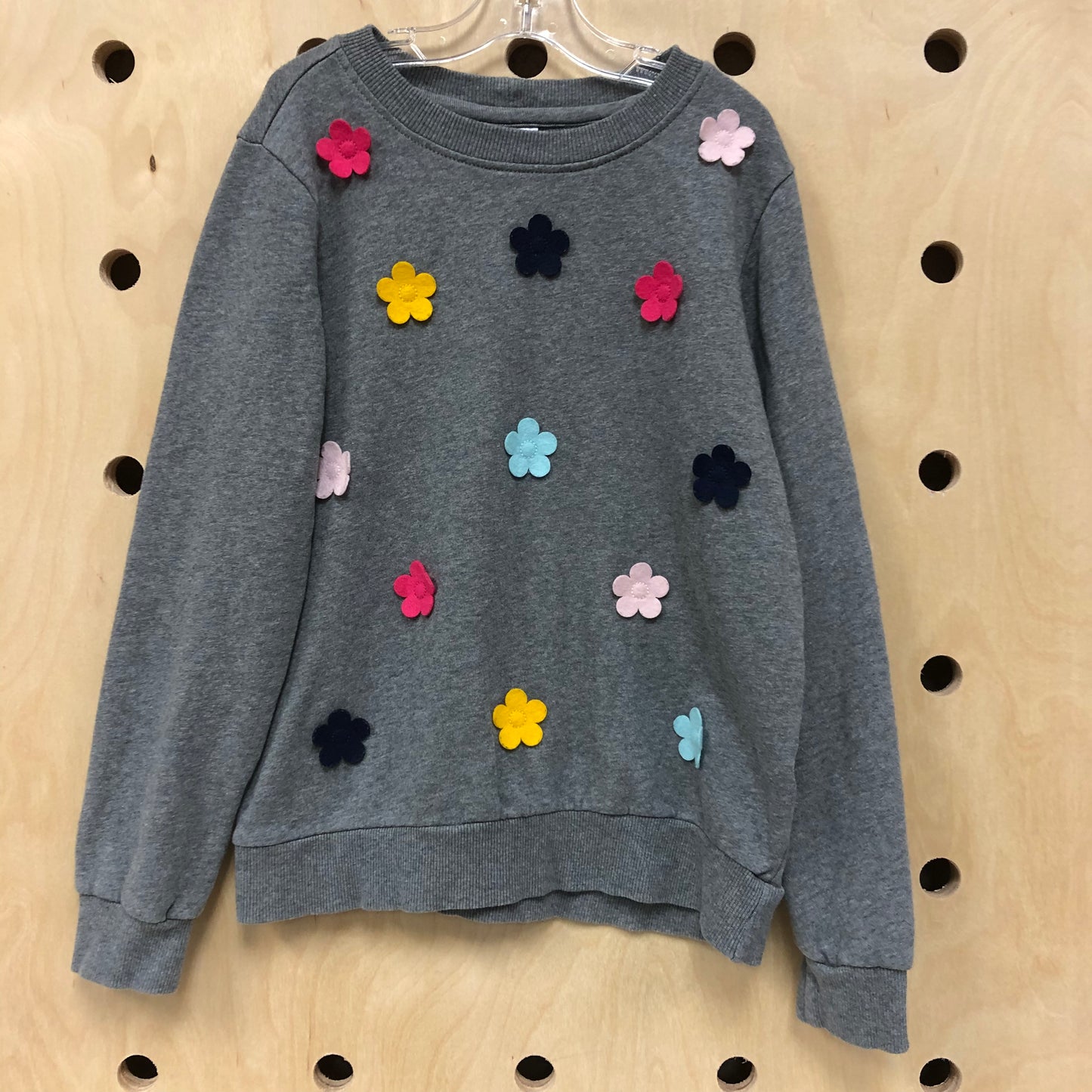 Grey Felt Floral Sweathsirt