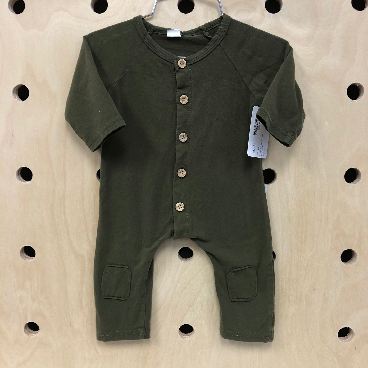 Green Button Romper