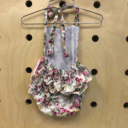 Floral Ruffle Pinafore Romper