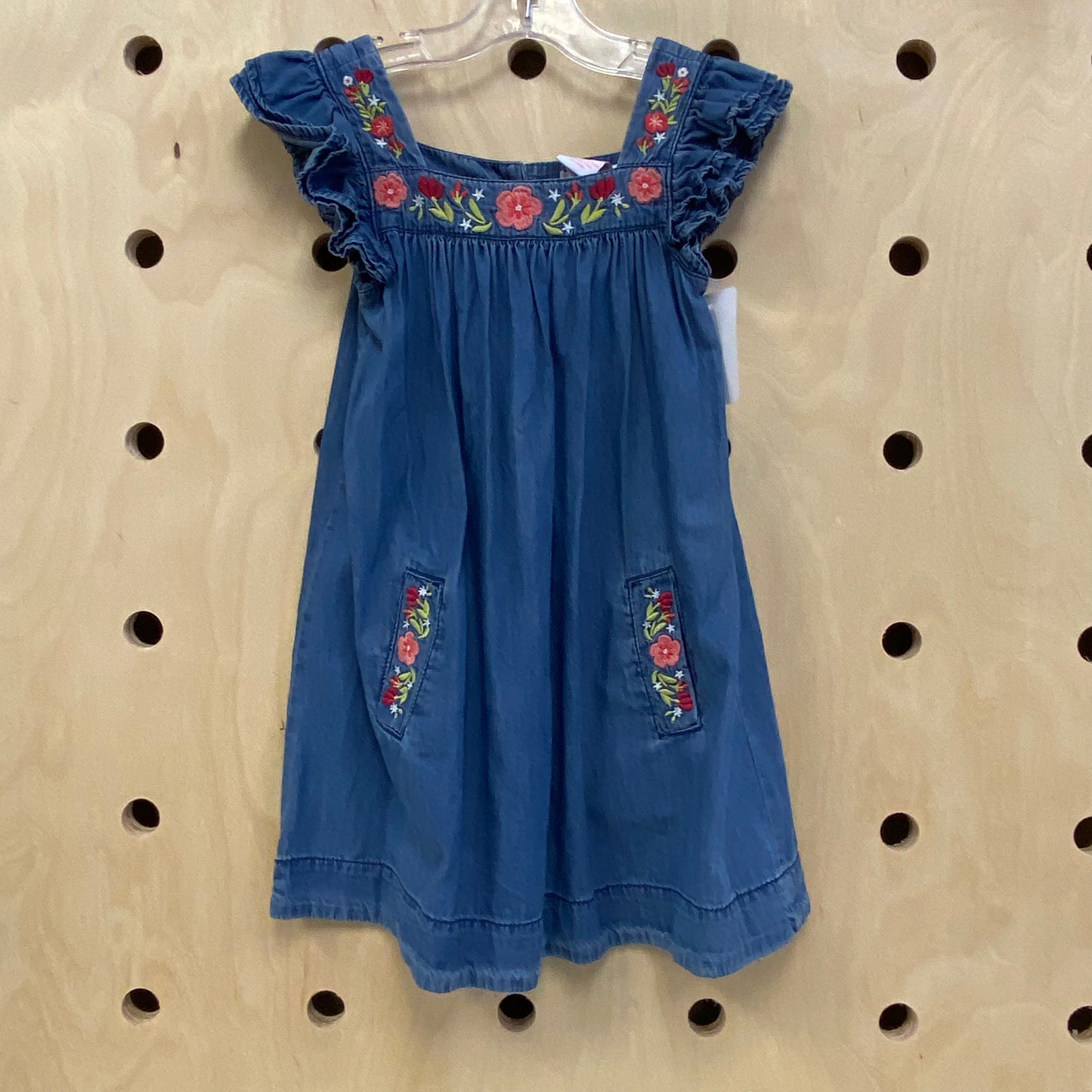 Embroidered Soft Denim Dress