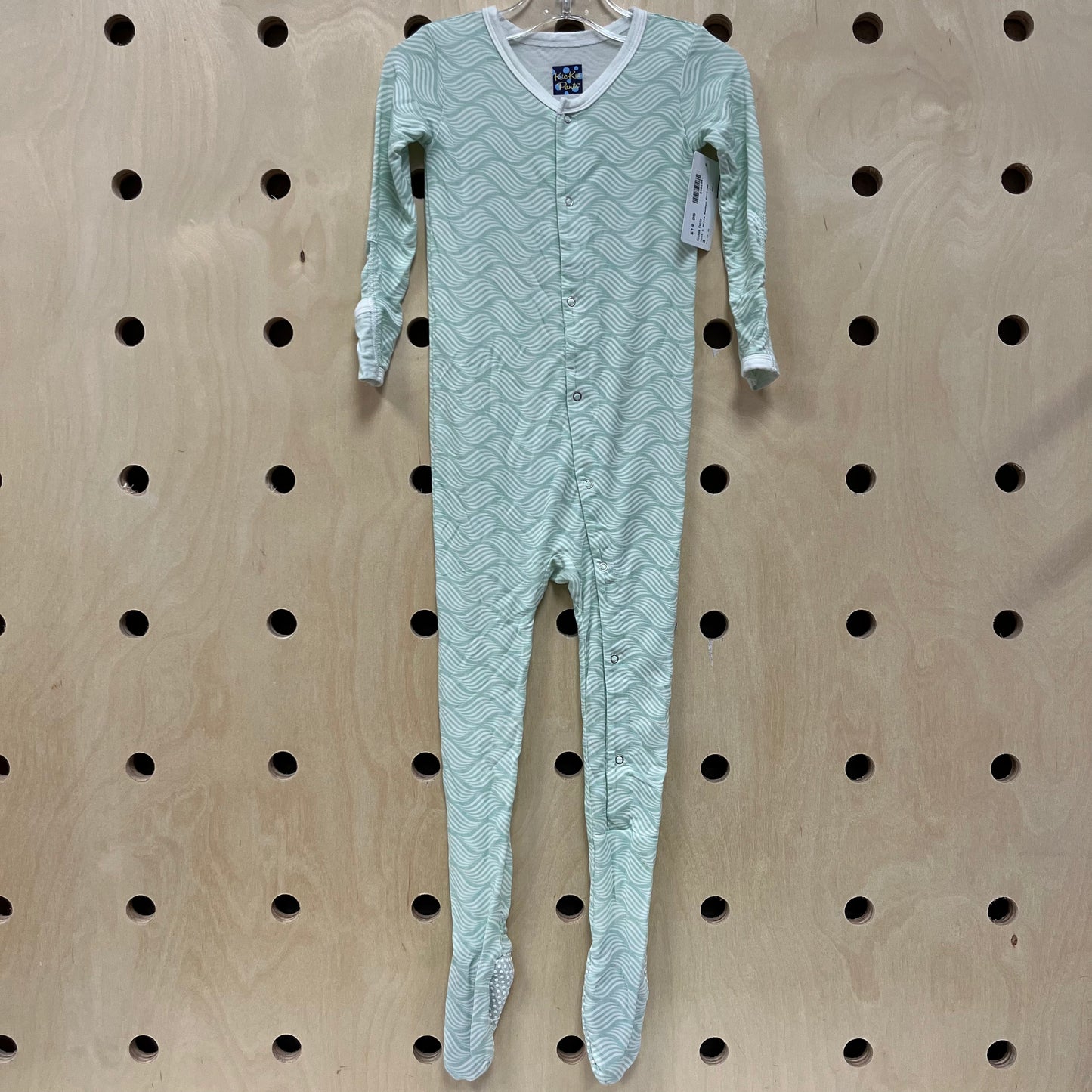 Mint & White Bamboo Footies