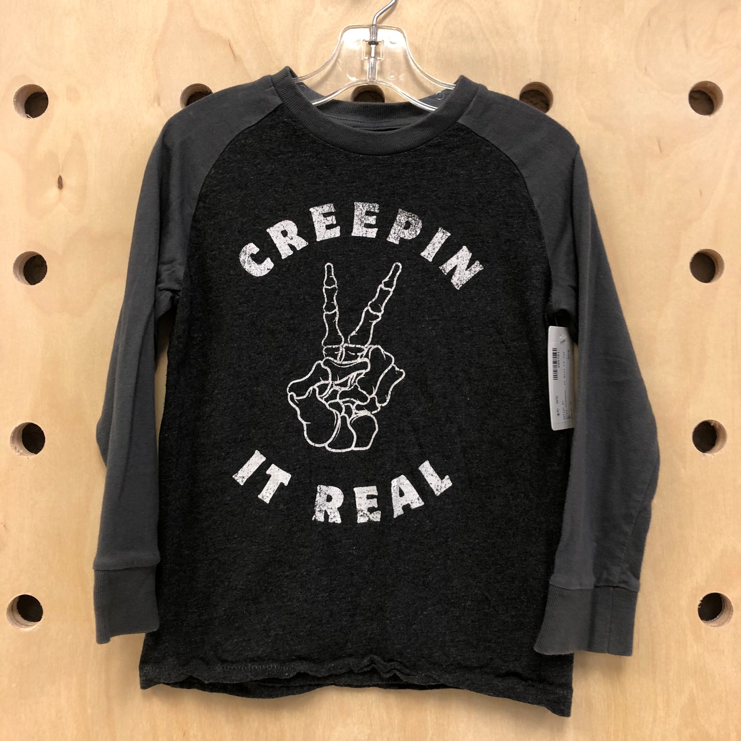 Grey Creepin' It Real LS Tee