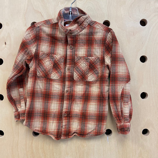 Tan + Red Plaid Flannel