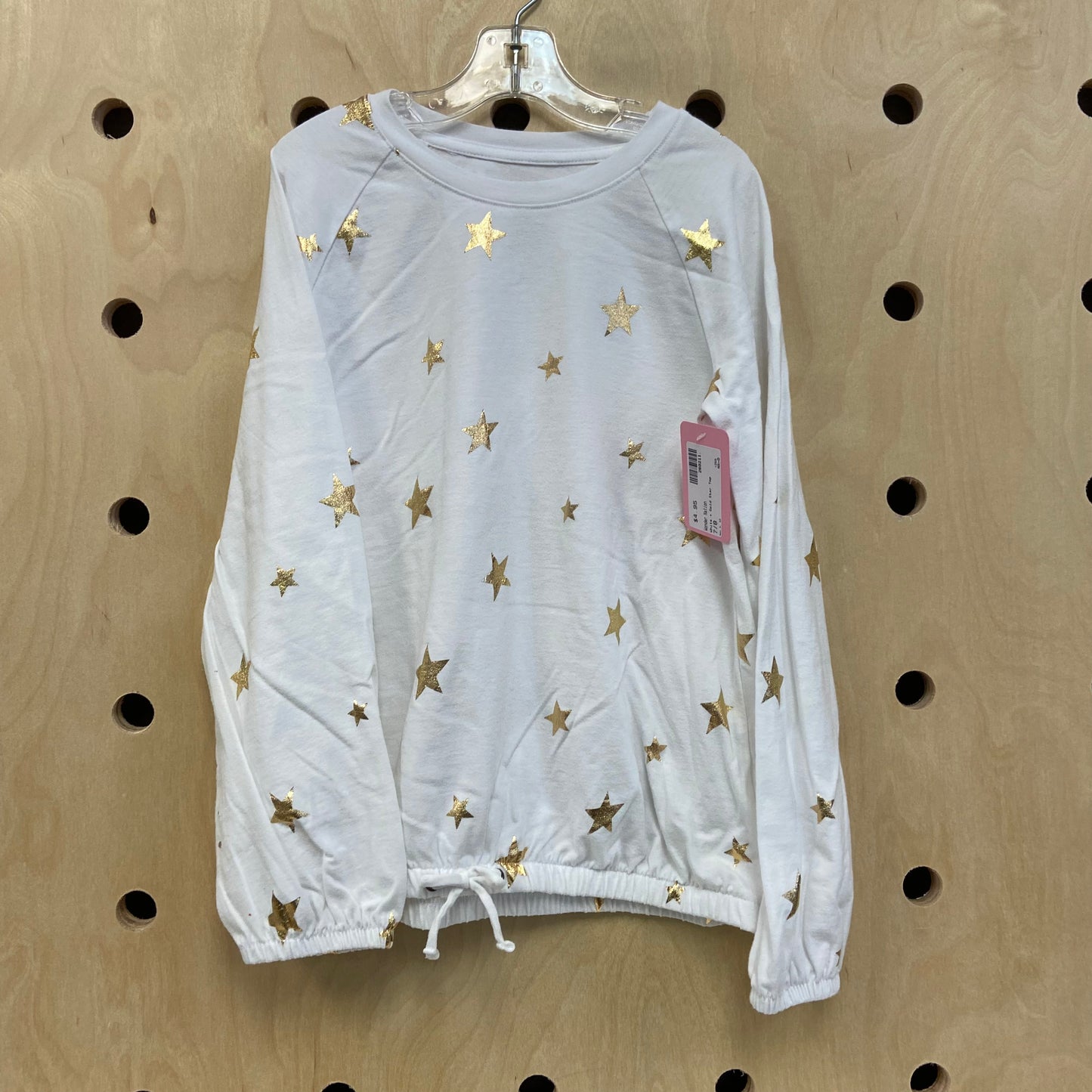 White + Gold Star Top