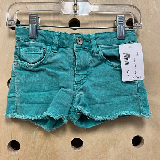 Teal Mineral Wash Denim Shorts