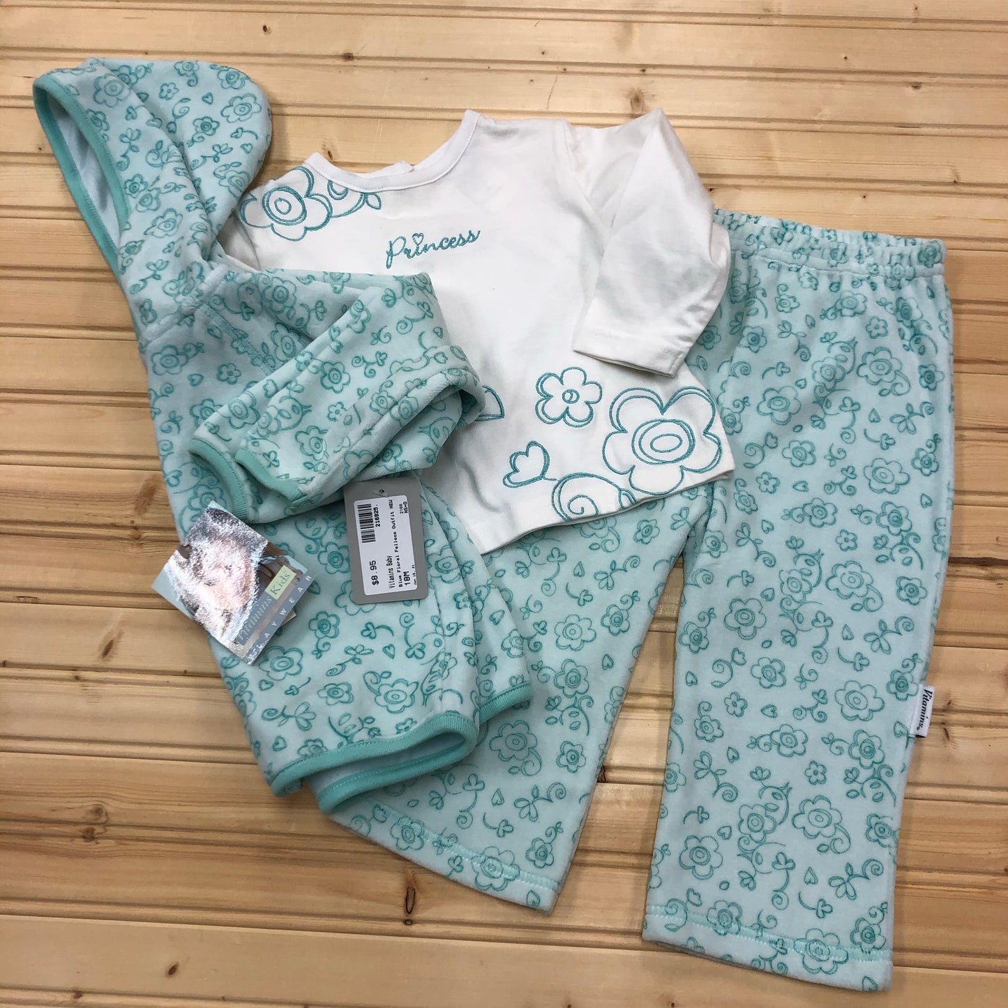 Blue Floral Fleece Outfit NEW