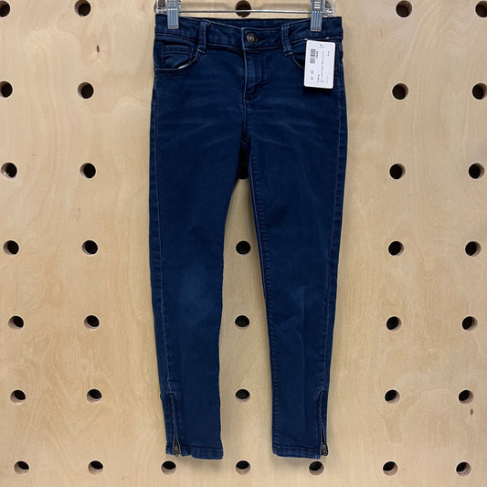 Dark Wash Zipper Ankle Denim