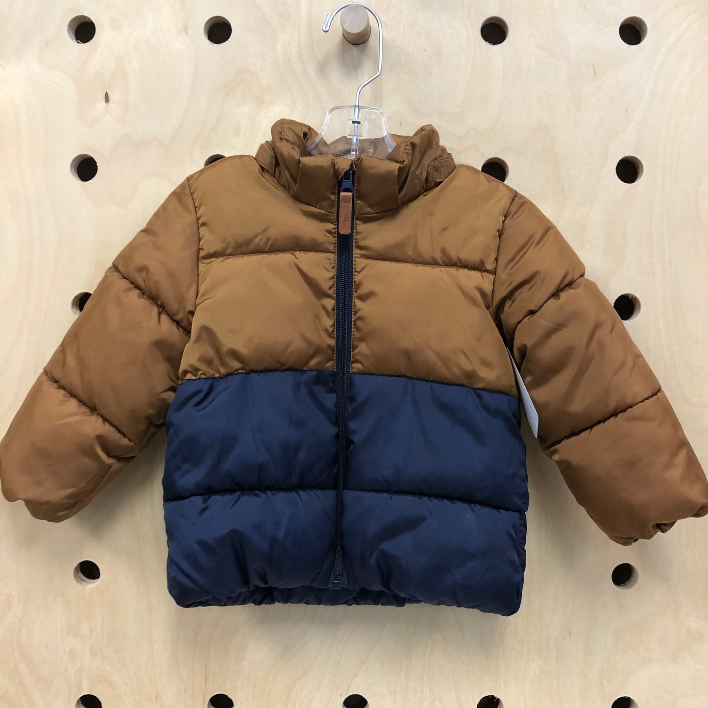 Blue + Brown Puffer Jacket