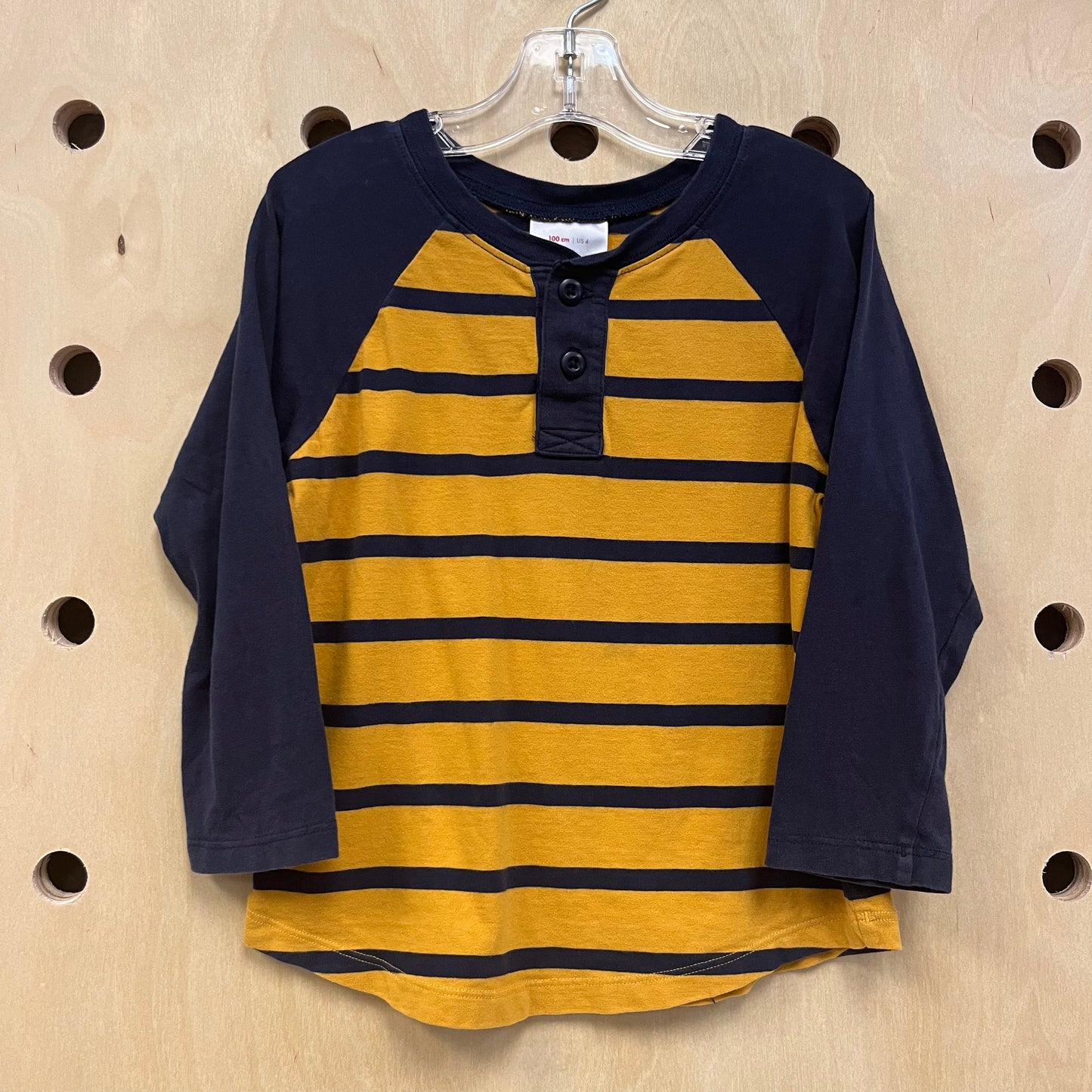 Mustard & Blue Striped Henley