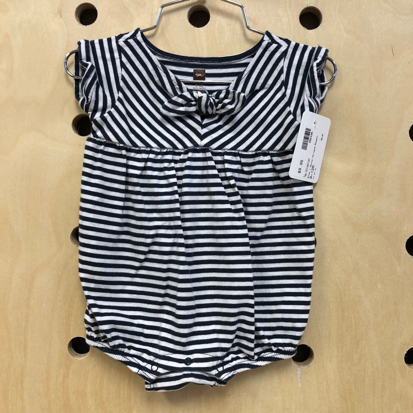 Blue + White Striped Romper