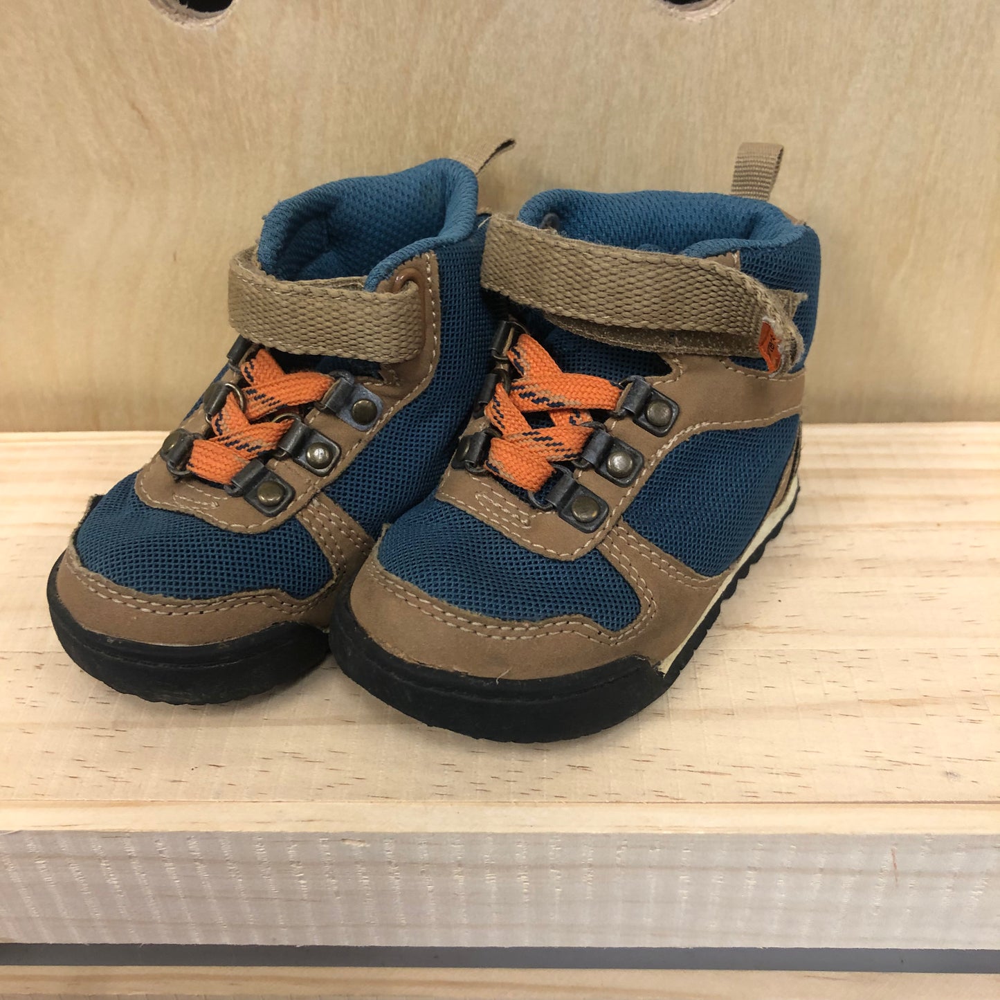 Blue + Tan Mesh Hi Tops