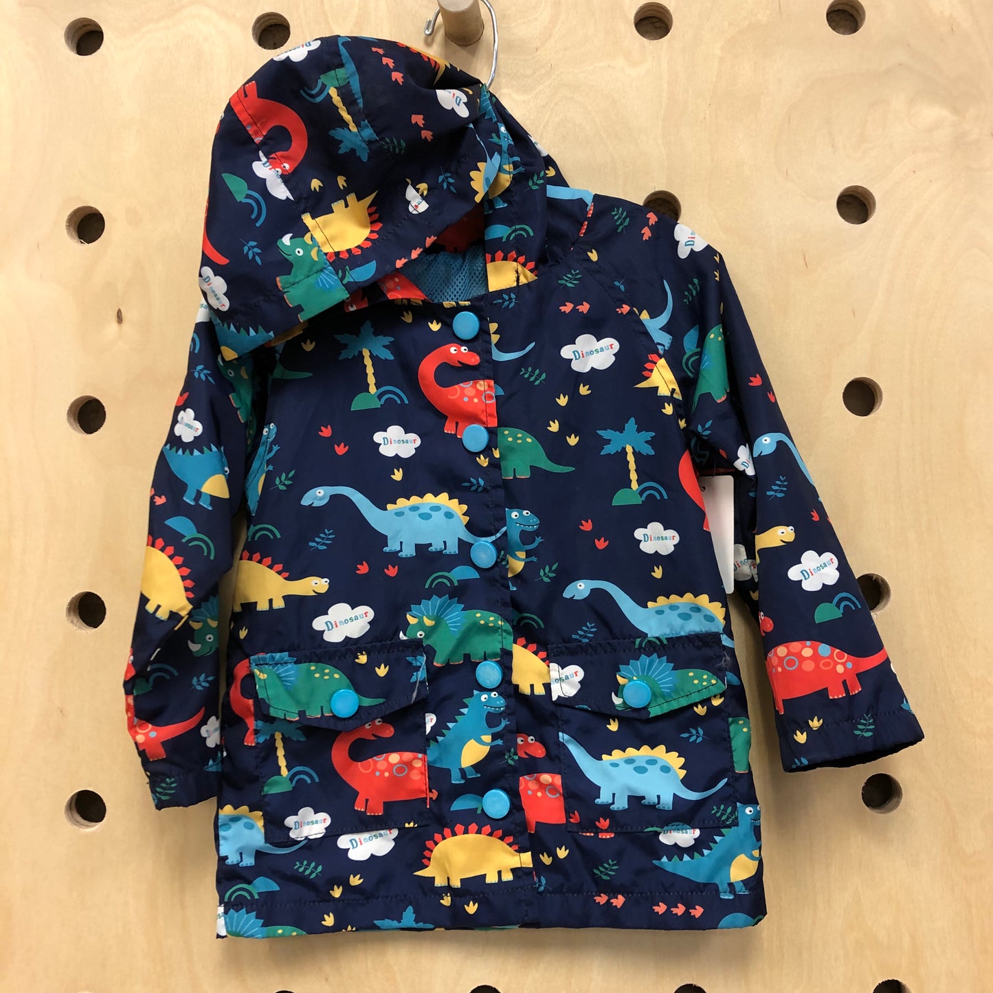 Navy Colorful Dino Rain Jacket
