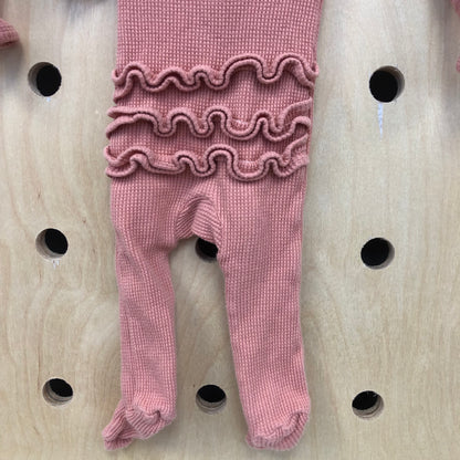 Coral Waffle Knitt Footies