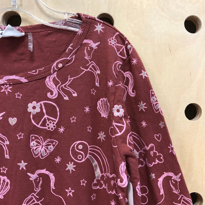 Rust Doodles LS Dress