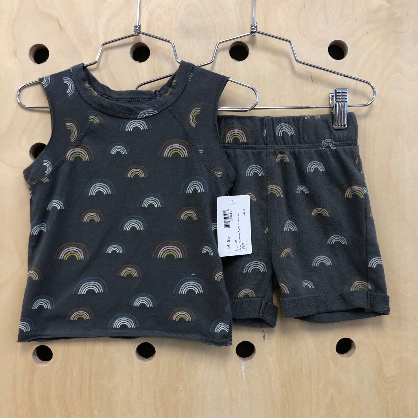 Grey Rainbow Tank + Shorts