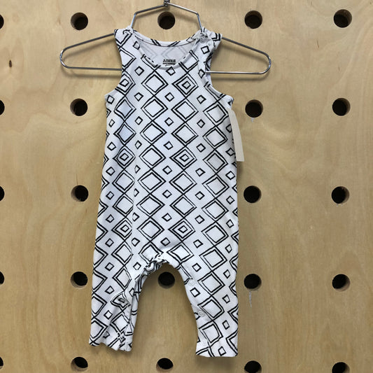 Black + White Diamonds Romper