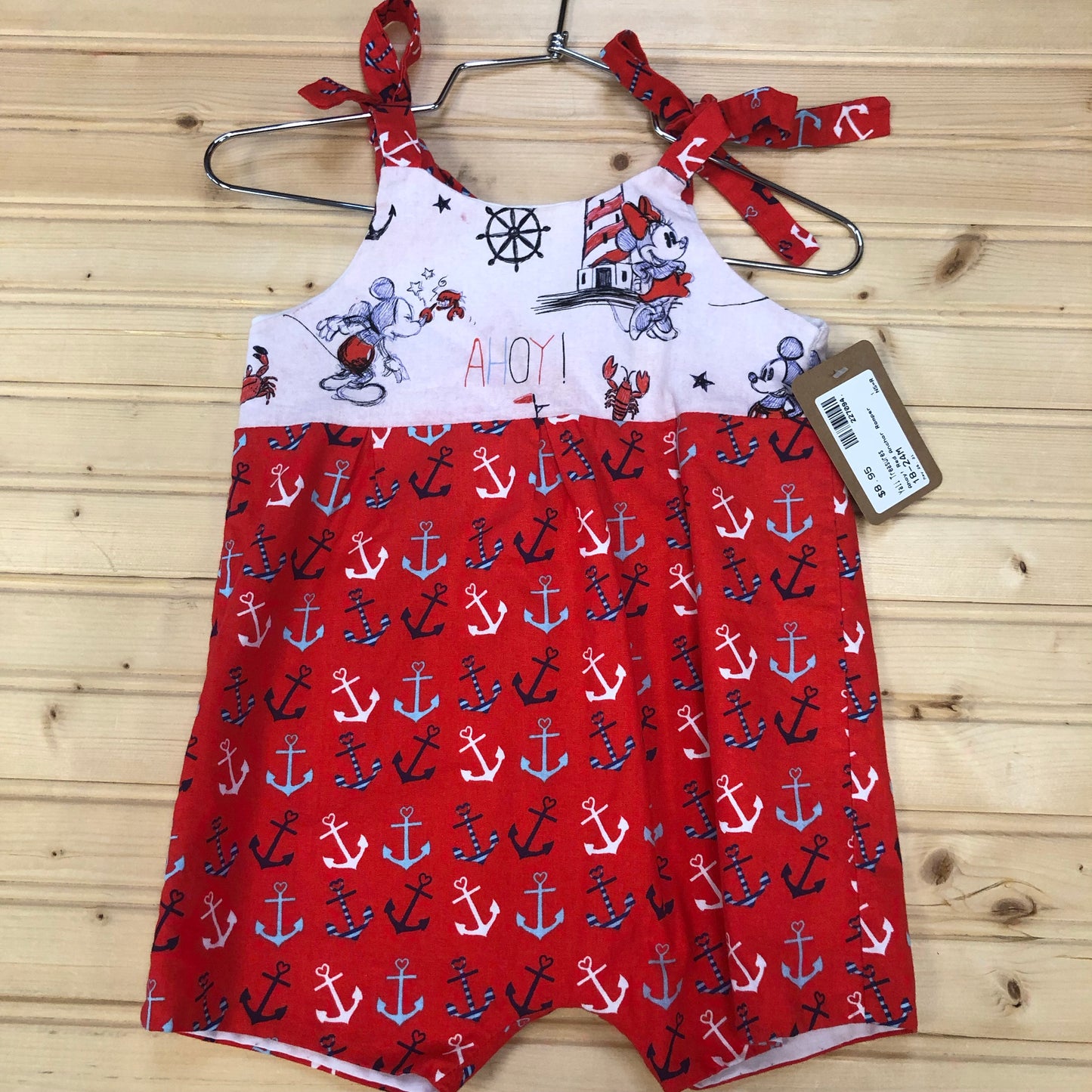 Ahoy! Red Anchor Romper
