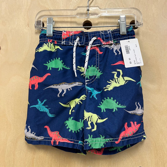 Navy Dinos Swim Trunks