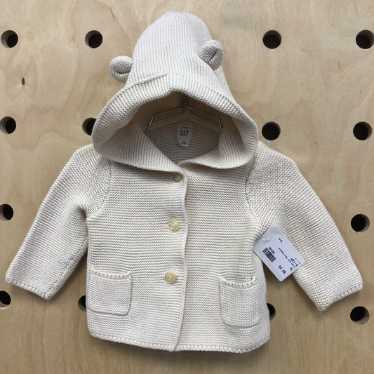 Cream Knit Ears Sweater