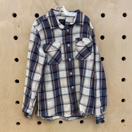 Cream + Blue Flannel