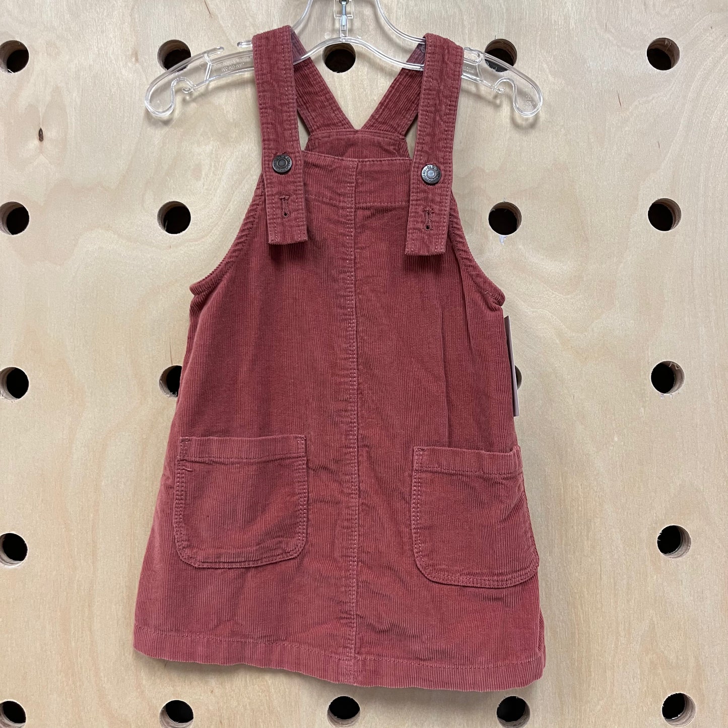 Mauve Cord Overall Dress