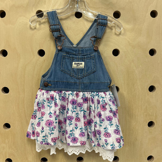 Denim+Floral Skirtall