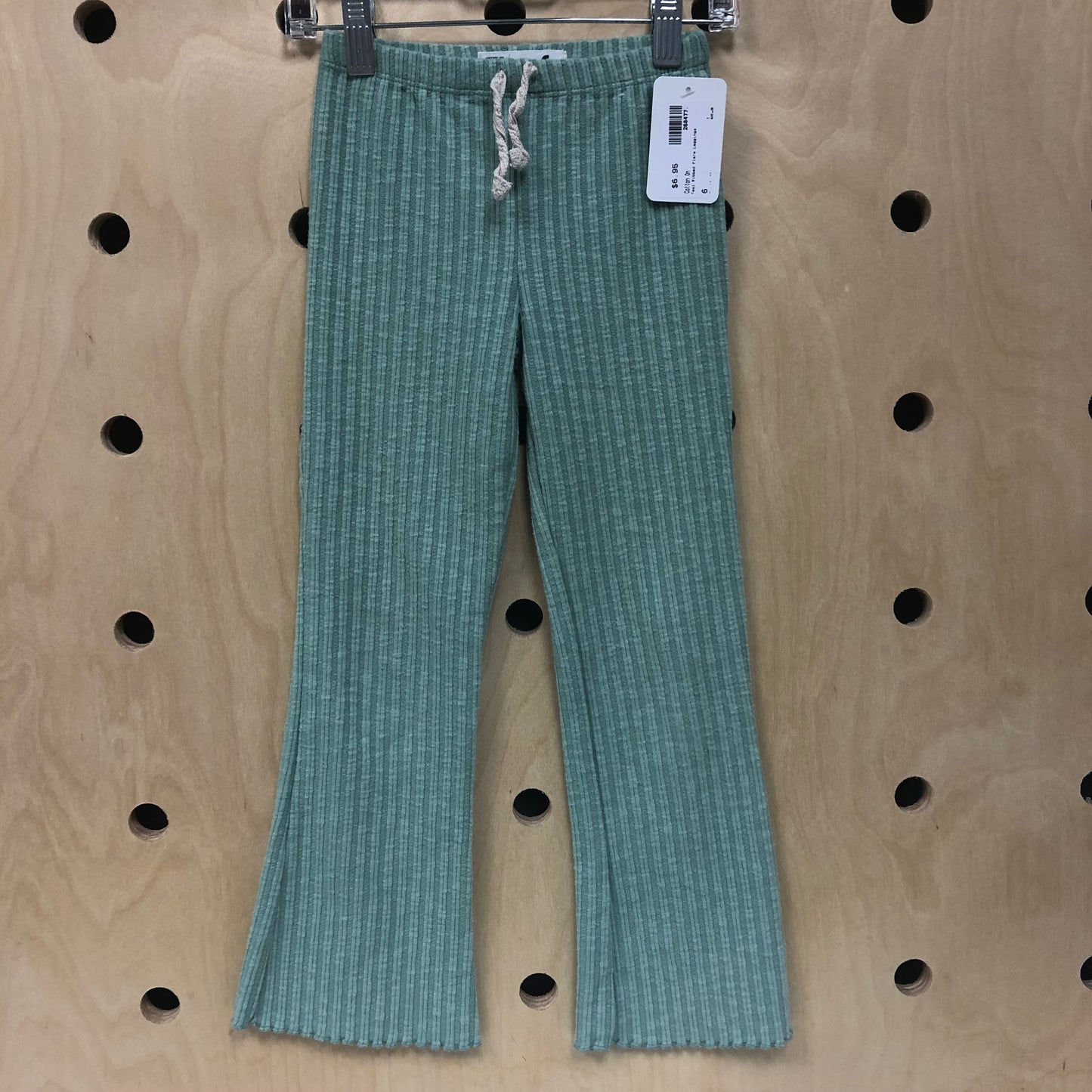 Teal Ribbed Flare Leggings