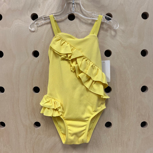 Yellow Ruffled Textured Swim