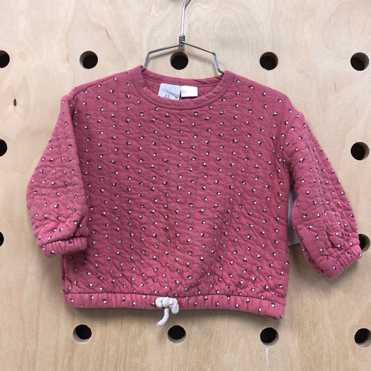 Pink Floral Quilted Pullover