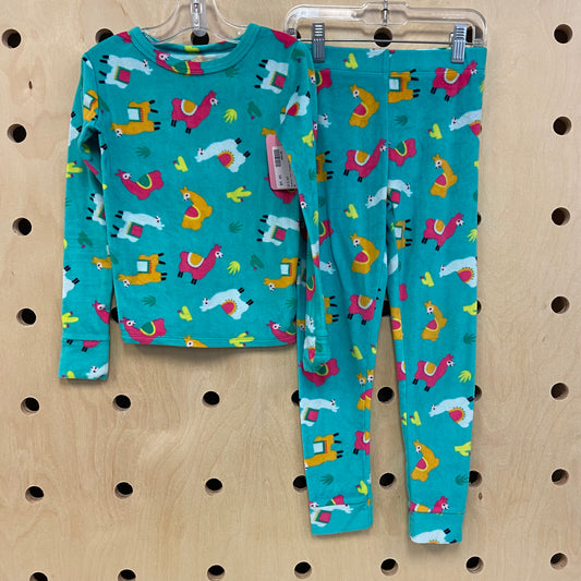 Alpaca Teal Fleece Pajamas