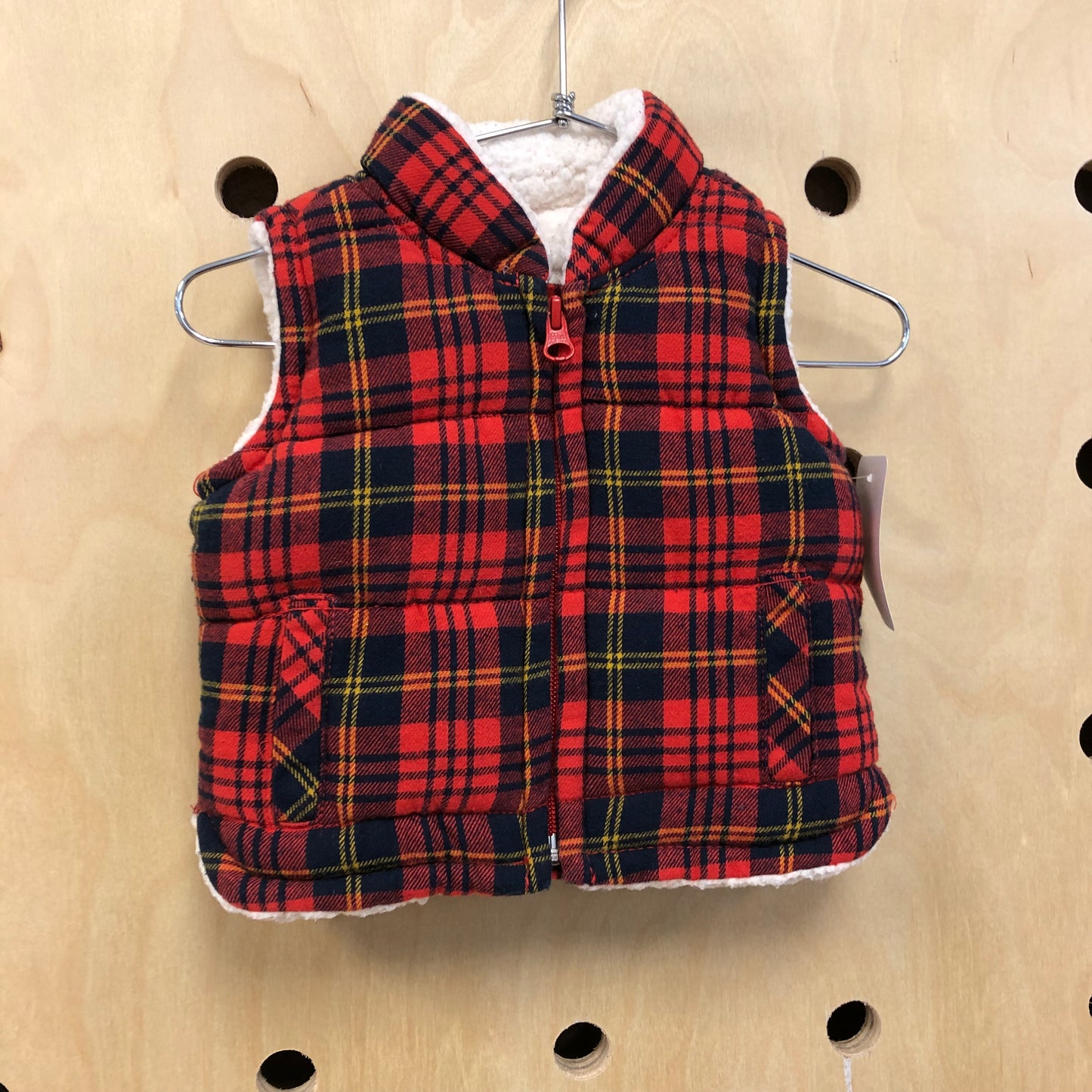 Sherpa Lined Plaid Vest