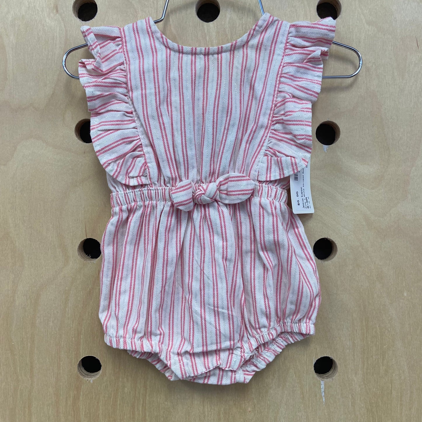 Pink + White Striped Romper