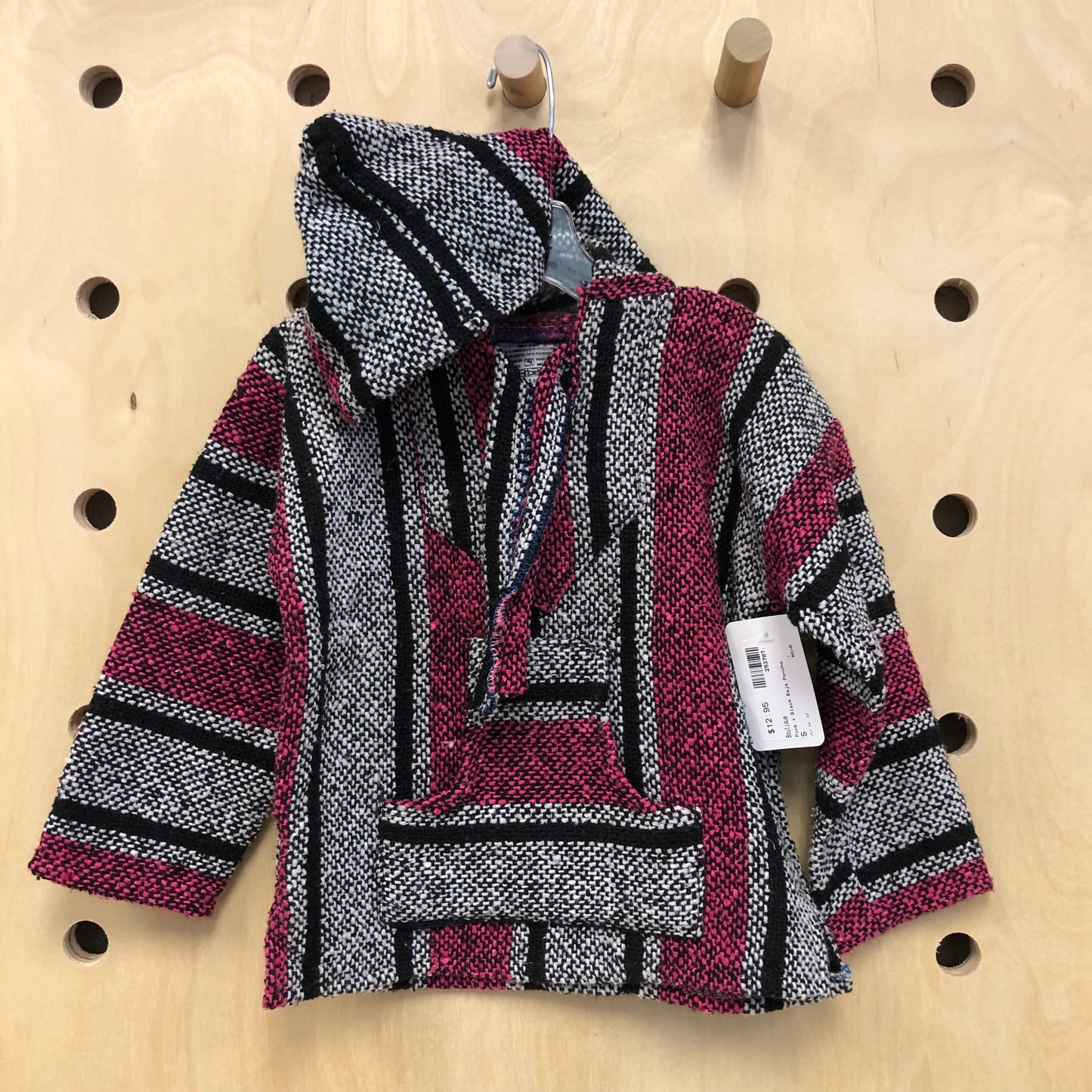 Pink + Black Baja Poncho