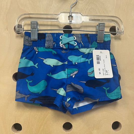 Blue Whales Swim Trunks