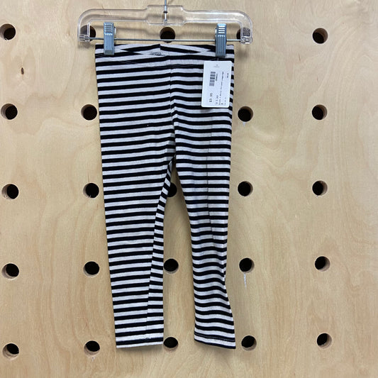 Black + White Striped Leggings